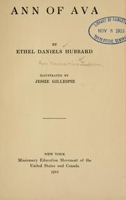 Front cover of Ann of Ava by Ethel Daniels Hubbard