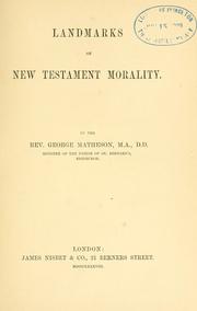 Front cover of Landmarks of New Testament morality by Matheson, George