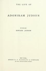 Front cover of Adoniram Judson by Edward Judson