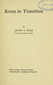 Front cover of Korea in transition by James Scarth Gale