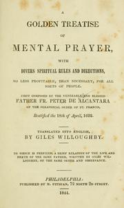 Front cover of A golden treatise of mental prayer by Peter of Alcantara, Saint