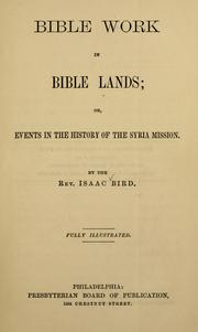Front cover of Bible work in Bible lands by Isaac Bird
