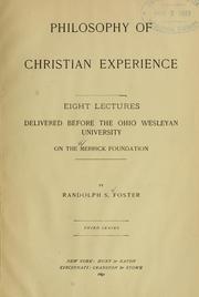 Front cover of Philosophy of Christian experience by Randolph S. Foster