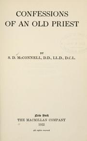 Front cover of Confessions of an old priest by McConnell, S. D.