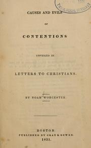 Front cover of Causes and evils of contentions by Noah Worcester