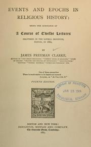 Front cover of Events and epochs in religious history by James Freeman Clarke