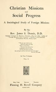 Front cover of Christian missions and social progress by James S. Dennis