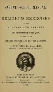 Front cover of Sabbath-school manual, or religious exercises for the morning and evening of each Sabbath in the year by N. C. Brooks