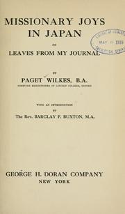 Front cover of Missionary joys in Japan, or, Leaves from my journal by Alphaeus Nelson Paget Wilkes