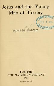 Front cover of Jesus and the young man of today by John Mallory Holmes