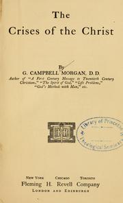 Cover of The crises of the Christ by Morgan, G. Campbell
