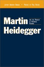 Cover of Martin Heidegger and the problem of historical meaning by Jeffrey Andrew Barash