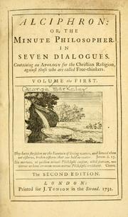 Front cover of Alciphron, or, The minute philosopher, in seven dialogues by George Berkeley