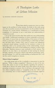 Front cover of A theologian looks at urban missions by Yoshinobu Kumazawa
