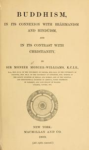 Front cover of Buddhism in its connexion with Brahmanism and Hinduism and in its contrast with Christianity by Monier-Williams, Monier Sir