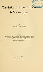 Front cover of Christianity as a social factor in modern Japan by Allen Klein Faust