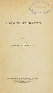 Front cover of Hindoo female education by Priscilla Chapman