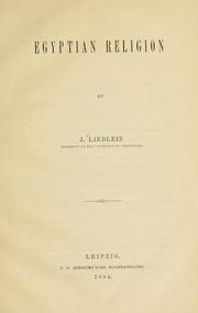 Front cover of Egyptian religion by Jens Daniel Carolus Lieblein