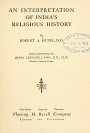 Front cover of An interpretation of India's religious history by Robert Allen Hume