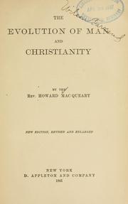 Front cover of The evolution of man and Christianity by Howard MacQueary