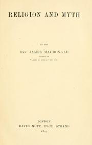 Front cover of Religion and myth by James MacDonald