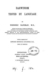 Cover of Darwinism tested by language by Bateman, Frederick Sir