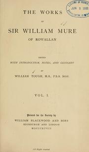 Front cover of The Works of Sir William Mure of Rowallan by Mure, William Sir