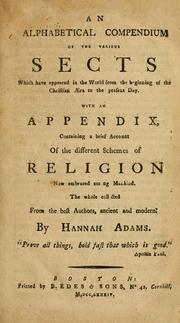 Cover of An alphabetical compendium of the various sects by Hannah Adams