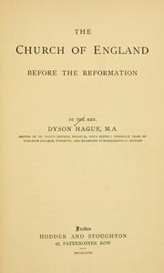 Front cover of The Church of England before the Reformation by Dyson Hague