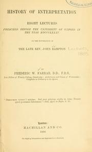 Front cover of History of interpretation by Frederic William Farrar