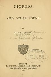 Front cover of Giorgio, and other poems by Stuart Sterne