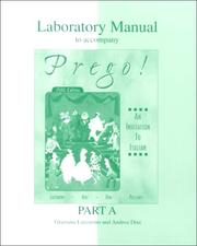 Cover of Laboratory Manual (Part A) to accompany Prego! An Invitation to Italian by Andrea Dini
