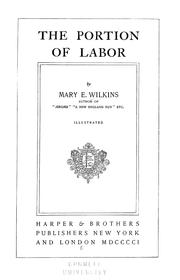 Front cover of The portion of labor by Mary Eleanor Wilkins Freeman