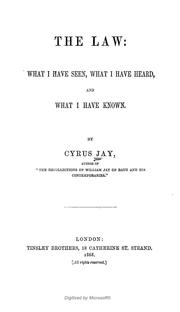 Cover of The law by Cyrus Jay