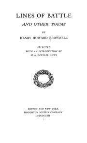 Cover of Lines of battle and other poems by Henry Howard Brownell