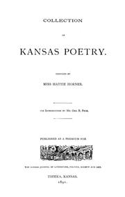 Front cover of Collection of Kansas poetry by Horner, Hattie