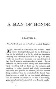Front cover of A Man Of Honor by George Cary Eggleston