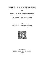 Front cover of Will Shakespeare of Stratford and London by Margaret Crosby Munn
