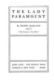 Cover of The Lady Paramount by Henry Harland