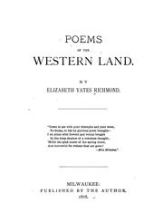 Front cover of Poems of the Western land by Elizabeth Yates Richmond