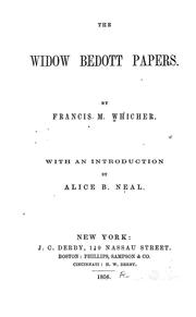 Cover of The Widow Bedott papers by Frances M. Whitcher