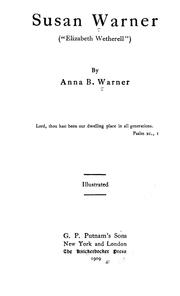 Cover of Susan Warner ("Elizabeth Wetherell") by Anna Bartlett Warner