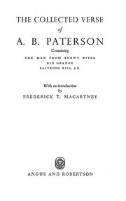 Cover of The collected verse of A.B. Paterson by Andrew Barton 'Banjo' Paterson