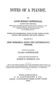 Front cover of Notes of a pianist by Louis Moreau Gottschalk