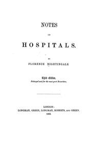Cover of Notes on hospitals by Florence Nightingale