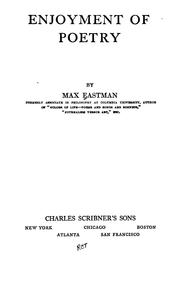 Cover of Enjoyment of poetry by Max Eastman