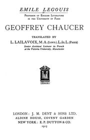 Front cover of Geoffrey Chaucer by Emile Legouis