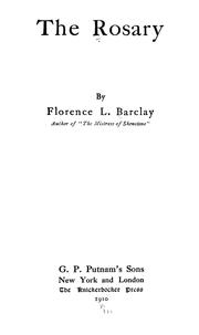 Front cover of The rosary by Barclay, Florence L.