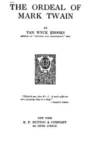 Front cover of The ordeal of Mark Twain by Van Wyck Brooks