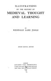 Front cover of Illustrations of the history of medieval thought and learning by Reginald Lane Poole
